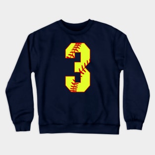 Fastpitch Softball Number 3 #3 Softball Shirt Jersey Uniform Favorite Player Biggest Fan Crewneck Sweatshirt